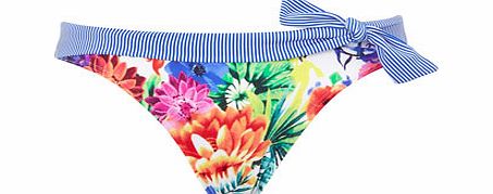 Floral Stripe Bikini Bottoms, white/multi