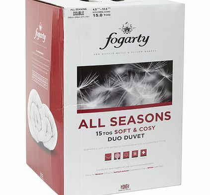 Bhs Fogarty All Seasons 15tog duo duvet, no colour