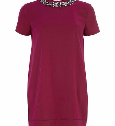 Bhs Fuchsia Embellished Satin Dress, pink 19129850528