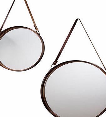 Bhs Gallery Direct set of two round hanging mirrors,