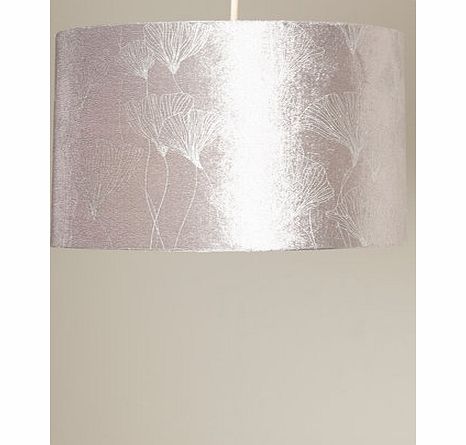 Ginko leaf velvet drum shade, silver 9789930430