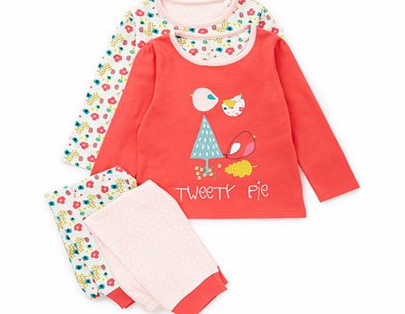 Bhs Girls 2 Pack Bird Pyjamas, reds 8882986933