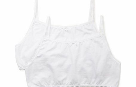 Bhs Girls 2 Pack Girls White Crop Tops, white