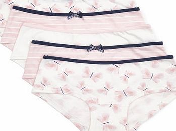 Bhs Girls 5 Pack Girls Butterfly Shorties, multi