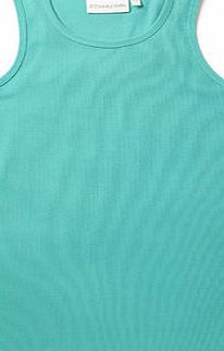 Bhs Girls Aqua Ribbed Vest, Aqua 1070235257