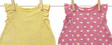 Bhs Girls Baby Girls 2 Pack Polka Dot Jersey Top,