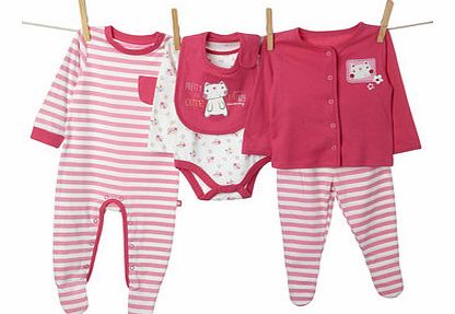 Bhs Girls Baby Girls 5 Piece Starter Set, pink