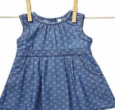 Bhs Girls Baby Girls Denim Floral Shift Dress, blue