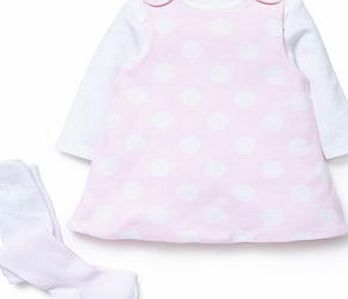 Bhs Girls Baby Girls Pink Polka Dot Jersey Dress