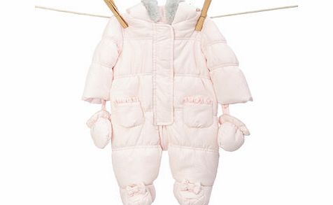 Bhs Girls Baby Girls Wadded Pinspot Snowsuit, pink