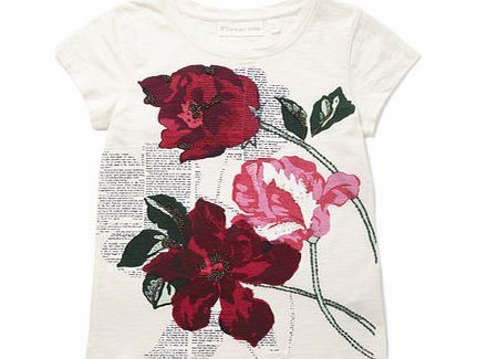 Bhs Girls Biscuit Floral Top, biscuit 1064793527