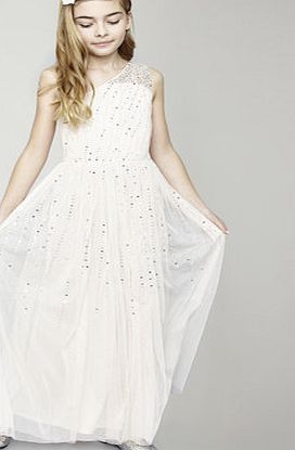 Bhs Girls Blush Pink Super Sequin One Shoulder