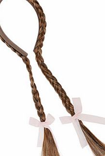 Bhs Girls Brown Fake Hair Plait Aliceband,