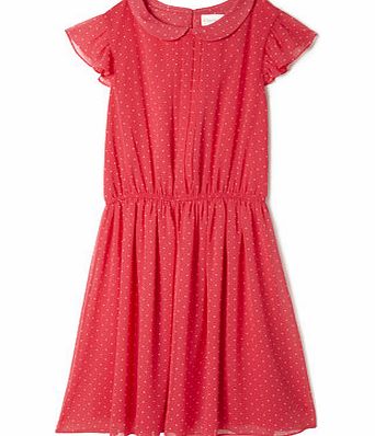 Bhs Girls Chiffon Spot Dress, HOT PINK 1066636142