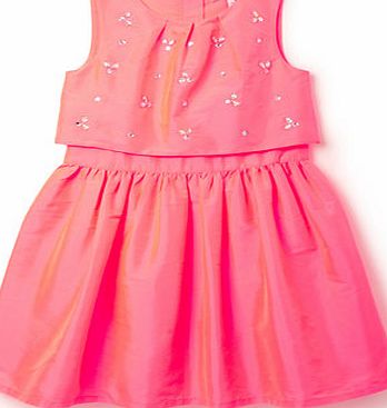Bhs Girls Coral Jewel Overlay Taffeta Dress, blues