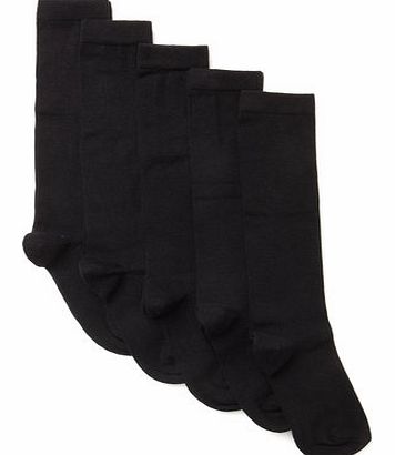 Girls Girls 5 Pack Black Knee High Socks, black