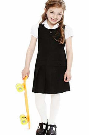 Girls Girls Black Pleat Skirt School Pinafore