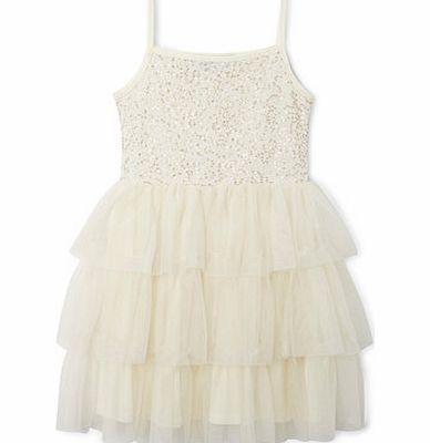 Bhs Girls Girls Cream Sequin Tutu Prom Dress, cream