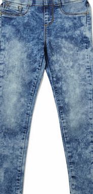 Bhs Girls Girls Indigo Cloud Wash Jeggings, indigo