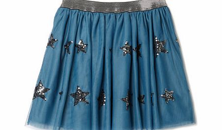 Bhs Girls Girls Teal Sequin Skater Skirt, teal