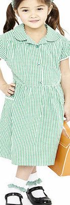 Bhs Girls Green Generous Fit Classic Gingham School
