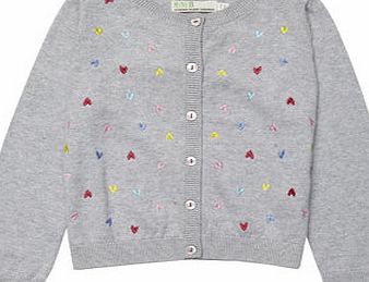 Girls Grey Heart Cardigan, multi 9268989530