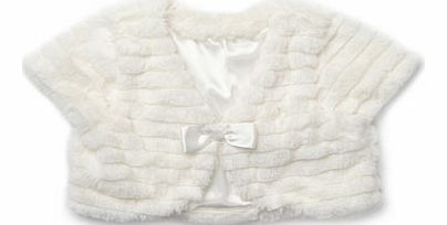 Bhs Girls Ivory Faux Fur Shrug, ivory 9256540904