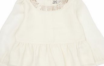 Bhs Girls Ivory Sequin Blouse, ivory 19402280904