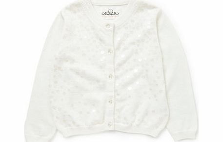 Bhs Girls Ivory Sequin Cardigan, ivory 6500440904