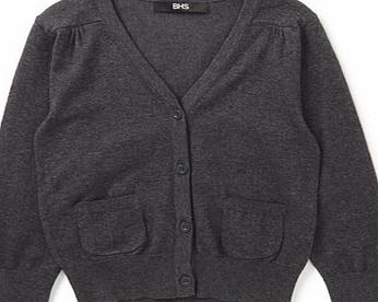 Bhs Girls Junior Girls Grey V-Neck School Cardigan,