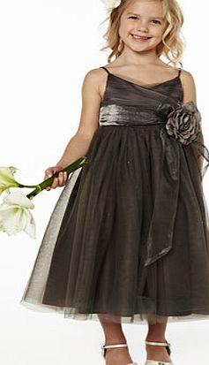 Bhs Girls Lydia Silver Bridesmaid Dress, silver