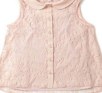 Bhs Girls Pale Pink Lace Shirt, pale pink 1070123511