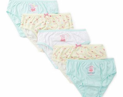 Bhs Girls Peppa Pig Girls 5 Pack Briefs, white/multi