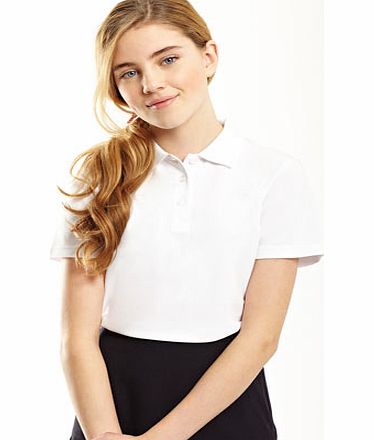 Girls Senior Girls White 2 Pack Polo Shirt,