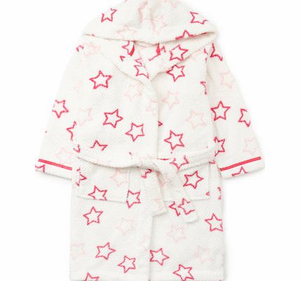 Bhs Girls Star Print Waffle Dressing Gown, Aqua