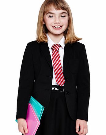 Girls Tammy Jersey Slim Fit School Blazer, black