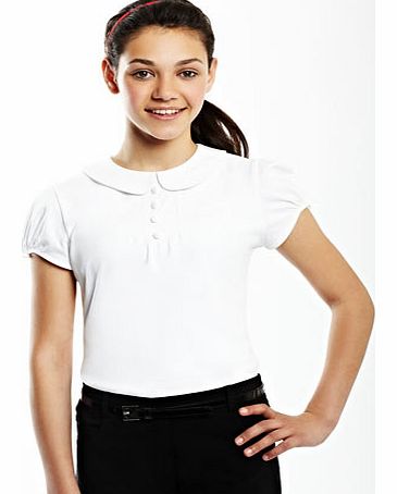 Bhs Girls Tammy White Jersey Short Sleeve Top, white