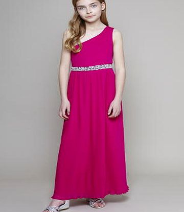 Bhs Girls Ultra Violet One Shoulder Maxi Dress,