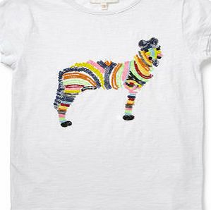 Bhs Girls White Beaded Zebra Top, white 1070290306