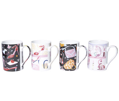 bhs Glamour 4 piece mug pack