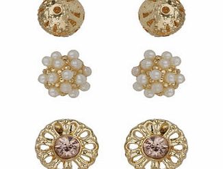 Bhs Gold Ditsy Earring Multipack, cream 12178000005