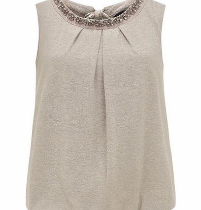 Bhs Gold Embellished Bubble Top, gold 19128056982