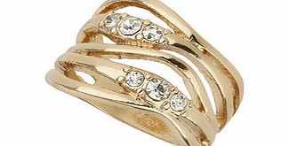 Bhs Gold Rhinestone Wave Ring, crystal 12178950240
