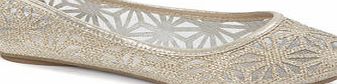 Bhs Gold Sun Mesh Sparkle Ballerina, gold 2845930085