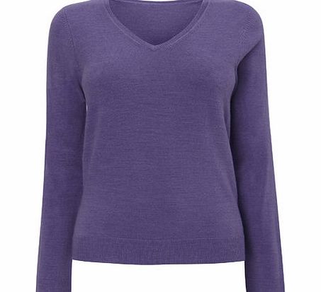 Bhs Grape Supersoft V Neck Jumper, grape 586000173