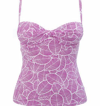 Great Value Leaf Print Tankini, purple multi