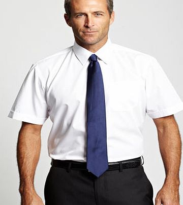 Bhs Great Value White Short Sleeve Point Collar