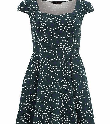 Bhs Green Heart Sweetheart Dress, green 19123309533