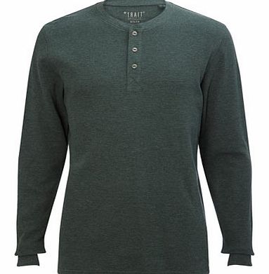 Bhs Green Long Sleeve Grandad Top, Green BR54W02DKHK