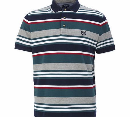 Green Multi Stripe Polo Shirt, Green BR52P28FGRN